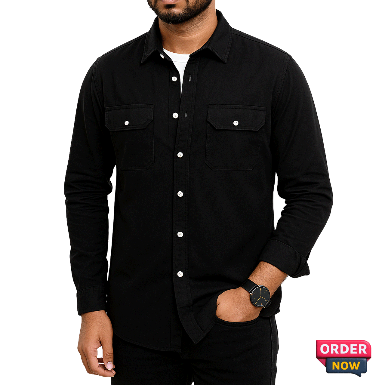 1 Pcs Oxfoard Double Pocket New - Black