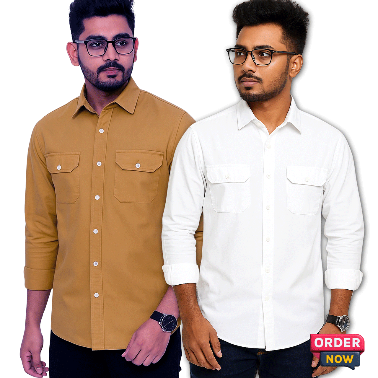 2 Pcs Oxfoard Double Pocket New - White+Kathal