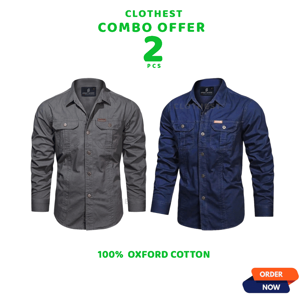 2 Pcs Full Sleeve Penel NDP-Ash+Navy Blue