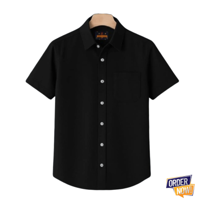 1 Pcs Kaizar Half Sleeve Shirt- Black