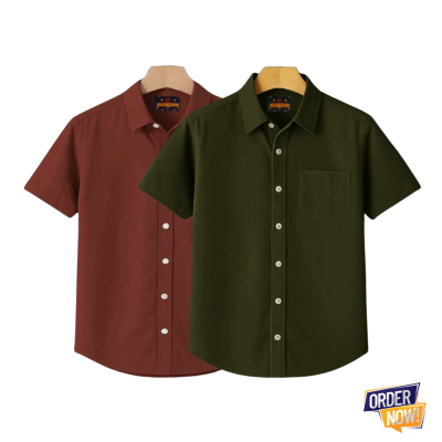 2 Pcs Kaizar Half Sleeve Shirt- Tama-+-Jolapi
