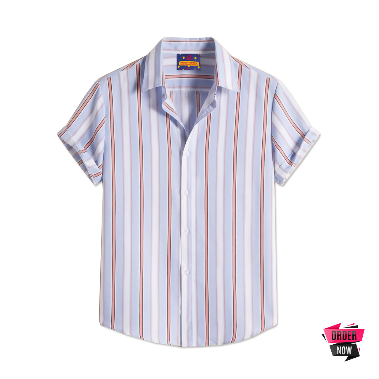 1 Pcs Linen Print Half Shirt-Ash