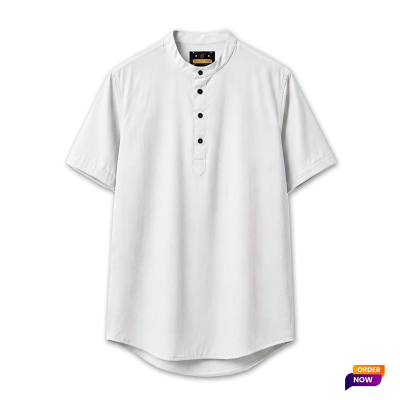 1 Pcs Half Sleeve OXF Katua- White