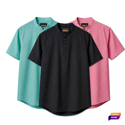 3 Pcs Half Sleeve OXF Katua-Pest+Misty+Black
