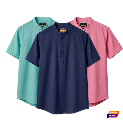 3 Pcs Half Sleeve OXF Katua-Pest+Misty+Navy