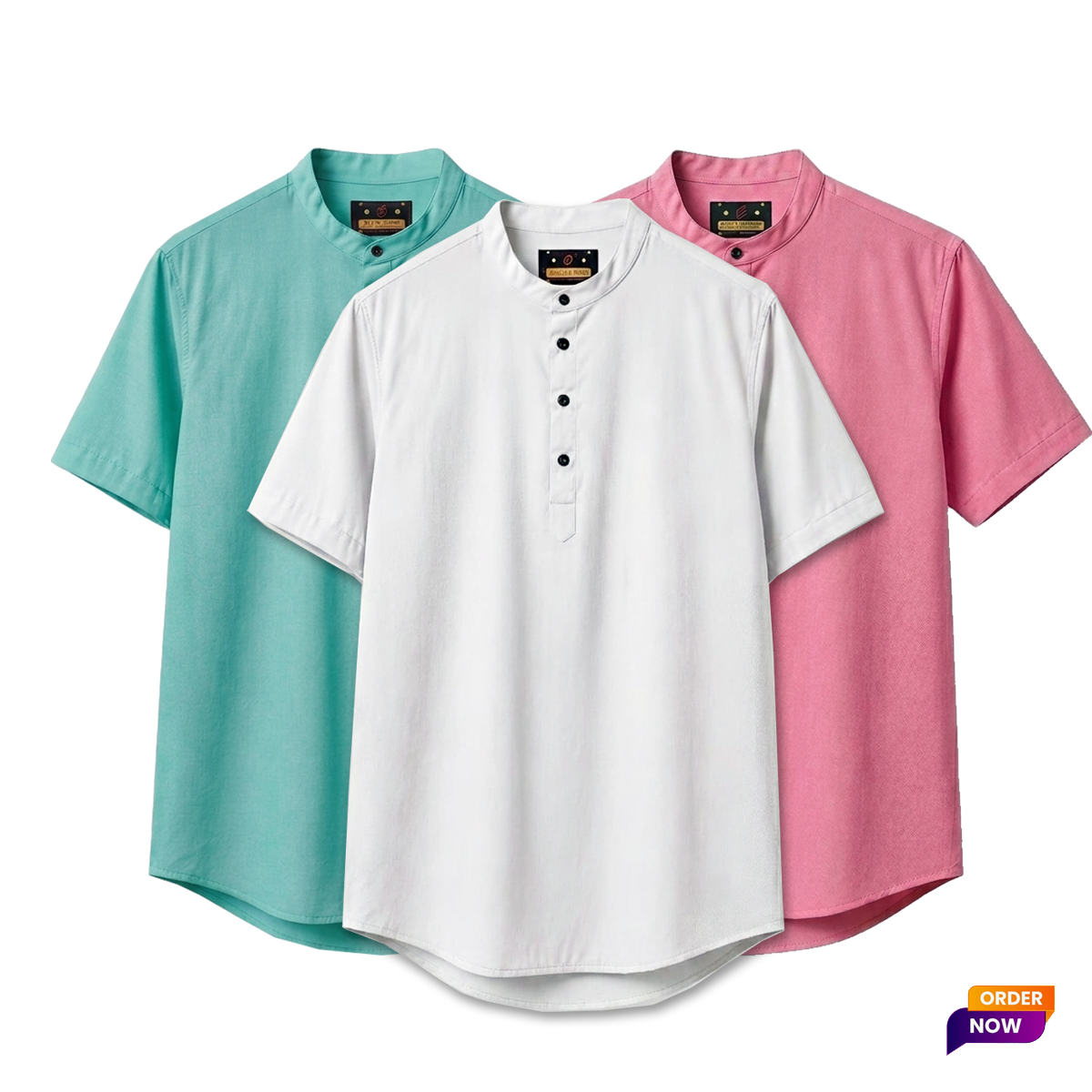 3 Pcs Half Sleeve OXF Katua-Pest+Misty+White